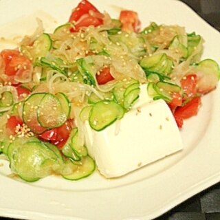 塩豆腐で…イタリアンチックサラダ